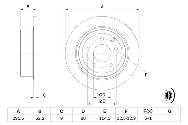 BOSCH 0 986 479 362 Bremsscheiben &Oslash; 2918mm f&uuml;r Hinterachse