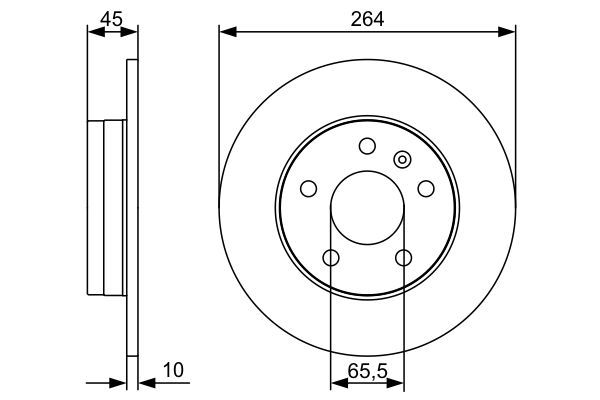 BOSCH 0 986 479 516 Bremsscheiben &Oslash; 264mm f&uuml;r Hinterachse