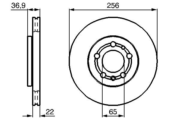 BOSCH 0 986 479 B58 Bremsscheiben &Oslash; 256mm f&uuml;r Vorderachse
