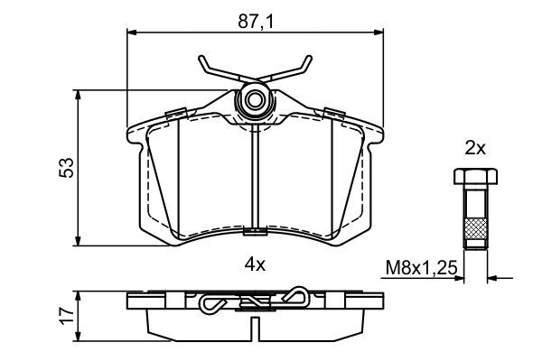 BOSCH 0 986 494 923 Bremsbelagsatz Scheibenbremse