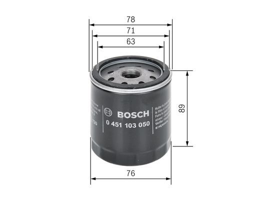 BOSCH 0 451 103 050 &Ouml;lfilter P3050 &Oslash; 76mm H&ouml;he 89mm