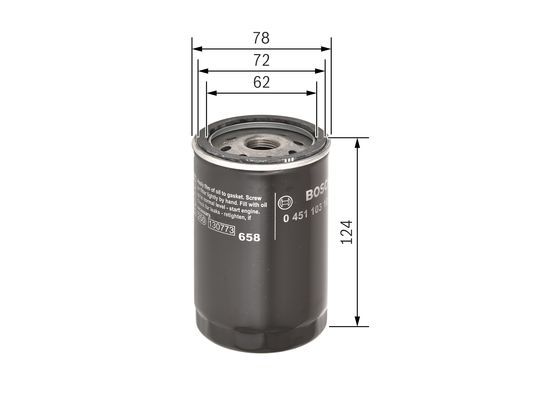 BOSCH 0 451 103 101 &Ouml;lfilter P3101 &Oslash; 775mm H&ouml;he 124mm