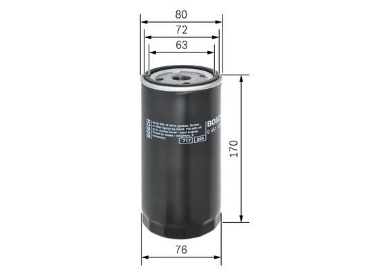BOSCH 0 451 103 249 &Ouml;lfilter P3249 &Oslash; 76mm H&ouml;he 170mm
