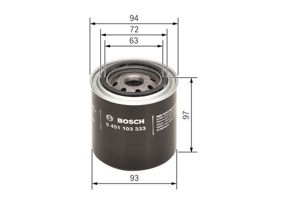 BOSCH 0 451 103 333 Ölfilter P3333 Ø 93mm Höhe 97mm