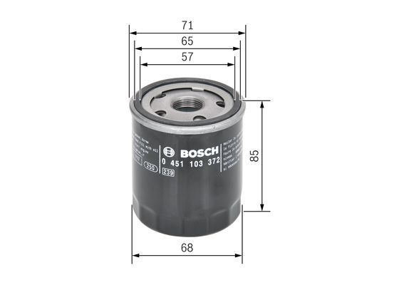 BOSCH 0 451 103 372 Ölfilter P3372 Ø 68mm Höhe 848mm