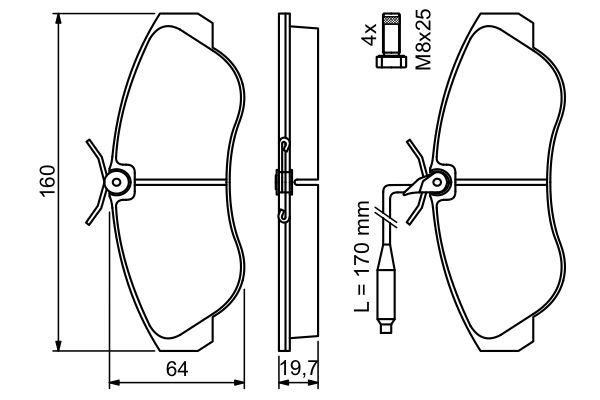 BOSCH 0 986 424 031 Bremsbelagsatz Scheibenbremse