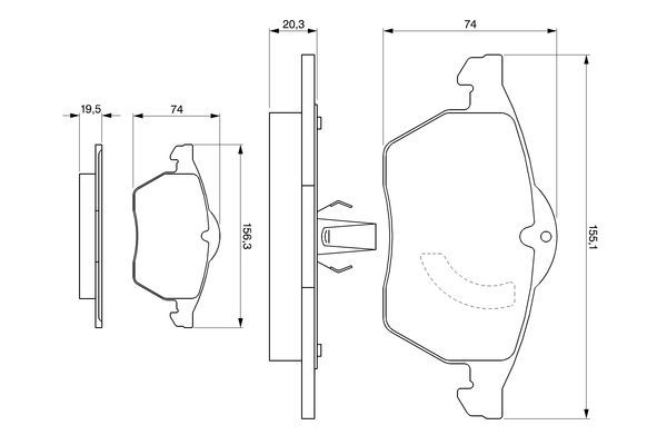 BOSCH 0 986 424 360 Bremsbelagsatz Scheibenbremse