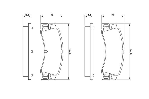 BOSCH 0 986 424 383 Bremsbelagsatz Scheibenbremse