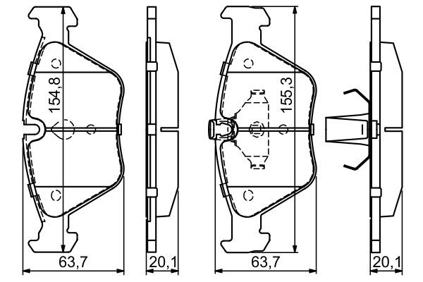 BOSCH 0 986 424 485 Bremsbelagsatz Scheibenbremse
