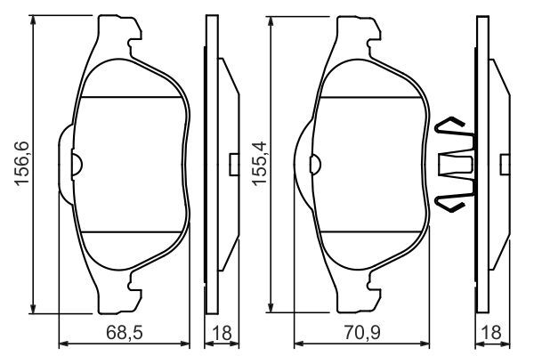BOSCH 0 986 424 616 Bremsbelagsatz Scheibenbremse