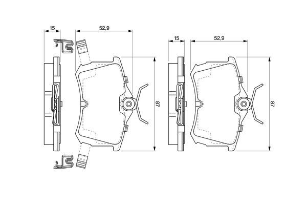 BOSCH 0 986 424 661 Bremsbelagsatz Scheibenbremse