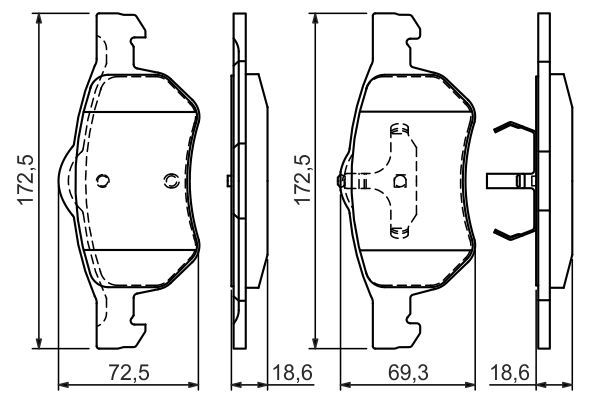 BOSCH 0 986 424 668 Bremsbelagsatz Scheibenbremse