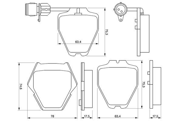 BOSCH 0 986 424 689 Bremsbelagsatz Scheibenbremse