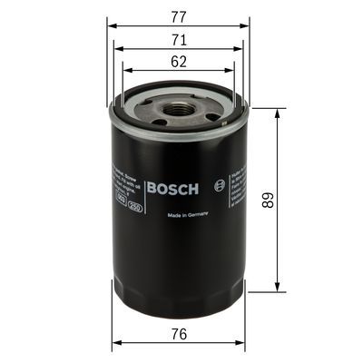 BOSCH 0 986 452 044 Ölfilter P2044 Ø 775mm Höhe 89mm