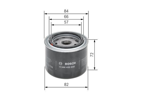 BOSCH 0 986 452 035 &Ouml;lfilter P2035 &Oslash; 82mm H&ouml;he 72mm