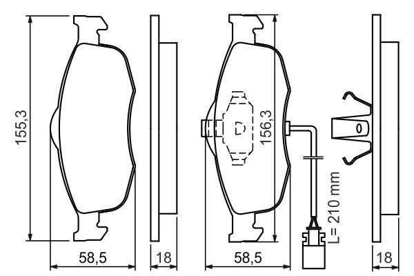 BOSCH 0 986 460 971 Bremsbelagsatz Scheibenbremse