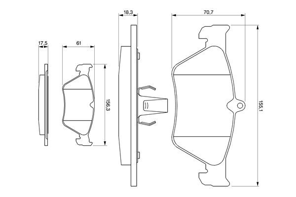 BOSCH 0 986 461 129 Bremsbelagsatz Scheibenbremse