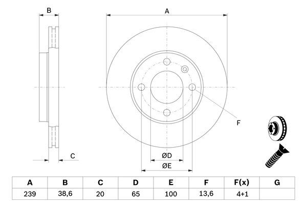 BOSCH 0 986 478 017 Bremsscheiben &Oslash; 239mm f&uuml;r Vorderachse