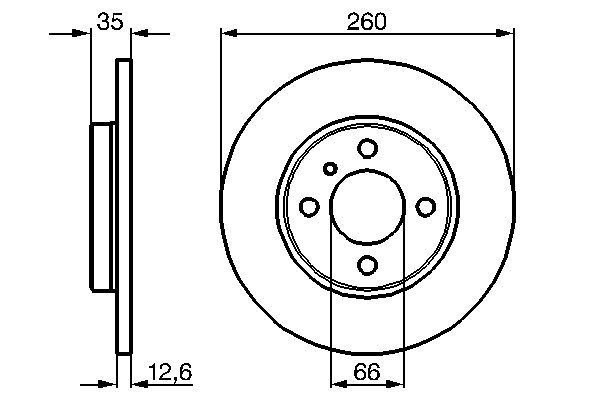 BOSCH 0 986 478 029 Bremsscheiben &Oslash; 260mm f&uuml;r Vorderachse