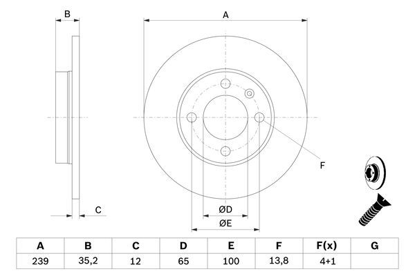 BOSCH 0 986 478 011 Bremsscheiben &Oslash; 239mm f&uuml;r Vorderachse