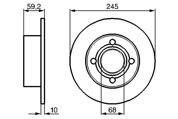 BOSCH 0 986 478 019 Bremsscheiben &Oslash; 245mm f&uuml;r Hinterachse