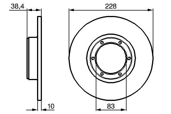 BOSCH 0 986 478 103 Bremsscheiben &Oslash; 228mm f&uuml;r Hinterachse
