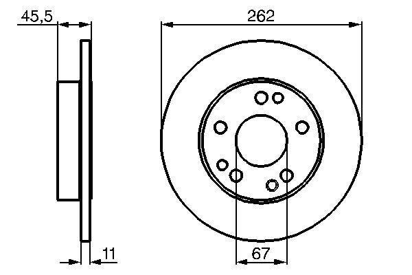 BOSCH 0 986 478 114 Bremsscheiben &Oslash; 262mm f&uuml;r Vorderachse