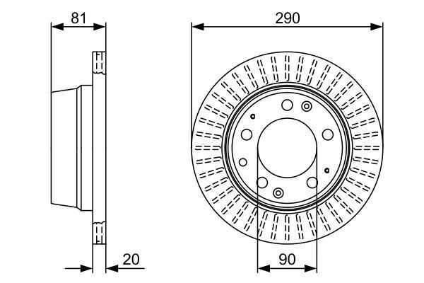 BOSCH 0 986 478 098 Bremsscheiben &Oslash; 290mm f&uuml;r Hinterachse