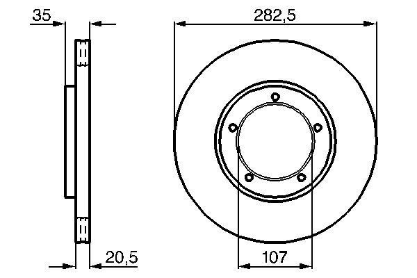 BOSCH 0 986 478 097 Bremsscheiben &Oslash; 2825mm f&uuml;r Vorderachse