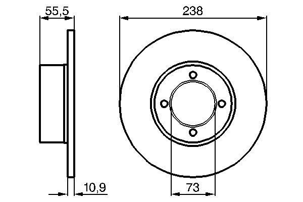 BOSCH 0 986 478 079 Bremsscheiben &Oslash; 238mm f&uuml;r Vorderachse