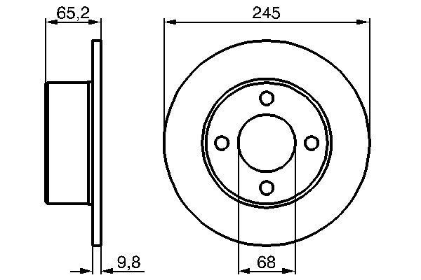 BOSCH 0 986 478 073 Bremsscheiben Ø 2448mm für Hinterachse