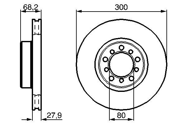 BOSCH 0 986 478 197 Bremsscheiben &Oslash; 300mm f&uuml;r Vorderachse