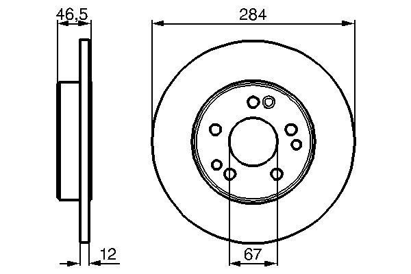 BOSCH 0 986 478 187 Bremsscheiben &Oslash; 284mm f&uuml;r Vorderachse