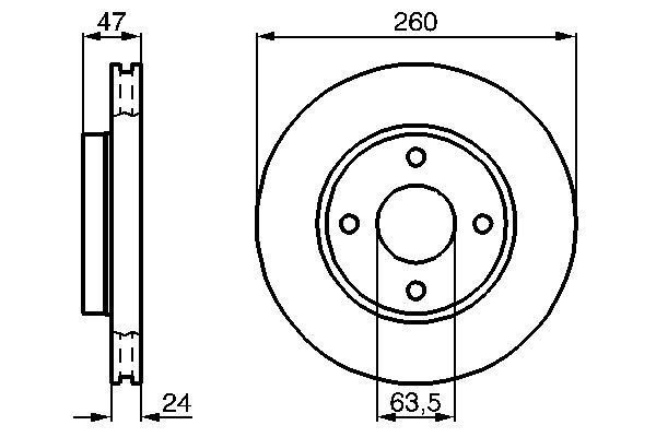 BOSCH 0 986 478 170 Bremsscheiben &Oslash; 260mm f&uuml;r Vorderachse