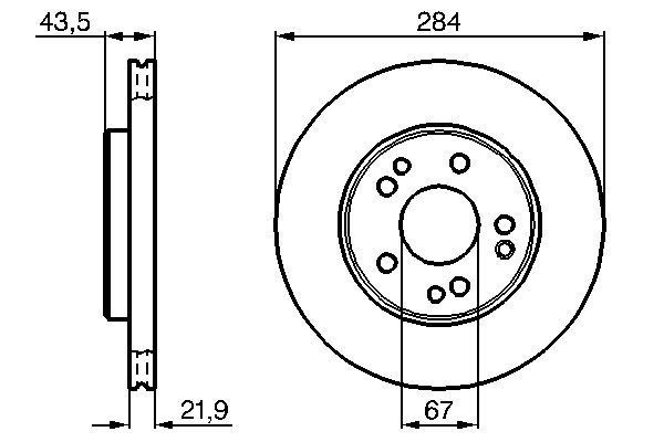 BOSCH 0 986 478 186 Bremsscheiben &Oslash; 284mm f&uuml;r Vorderachse