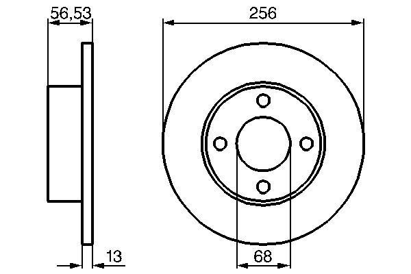 BOSCH 0 986 478 130 Bremsscheiben &Oslash; 256mm f&uuml;r Vorderachse