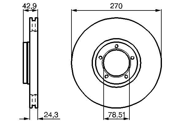 BOSCH 0 986 478 166 Bremsscheiben &Oslash; 270mm f&uuml;r Vorderachse