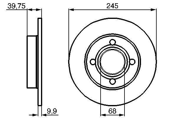 BOSCH 0 986 478 216 Bremsscheiben Ø 2449mm für Hinterachse