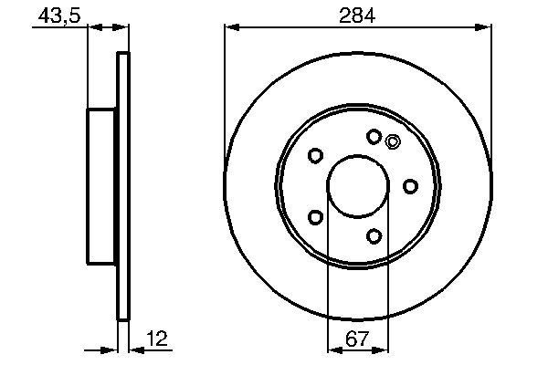 BOSCH 0 986 478 262 Bremsscheiben &Oslash; 284mm f&uuml;r Vorderachse