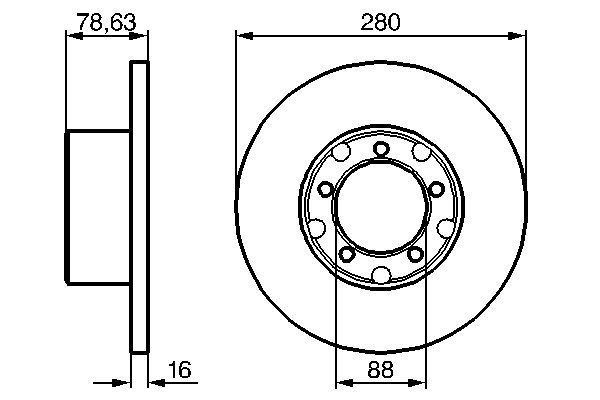 BOSCH 0 986 478 201 Bremsscheiben &Oslash; 280mm f&uuml;r Vorderachse