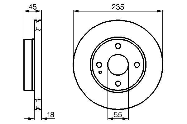 BOSCH 0 986 478 241 Bremsscheiben &Oslash; 235mm f&uuml;r Vorderachse
