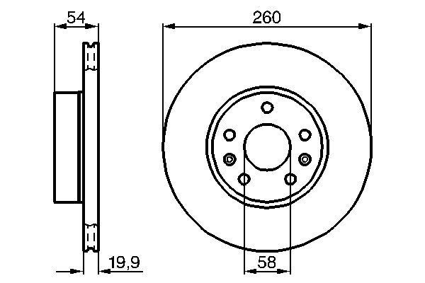 BOSCH 0 986 478 218 Bremsscheiben &Oslash; 260mm f&uuml;r Vorderachse