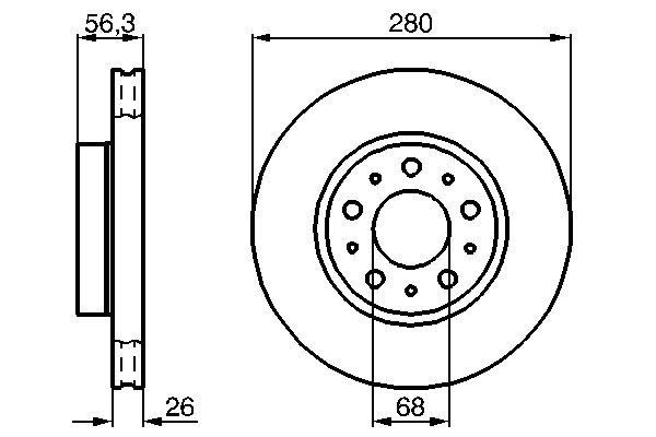 BOSCH 0 986 478 298 Bremsscheiben &Oslash; 280mm f&uuml;r Vorderachse