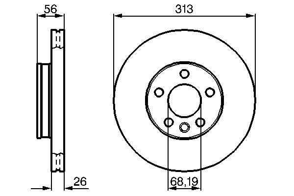 BOSCH 0 986 478 296 Bremsscheibe &Oslash; 313mm f&uuml;r Vorderachse