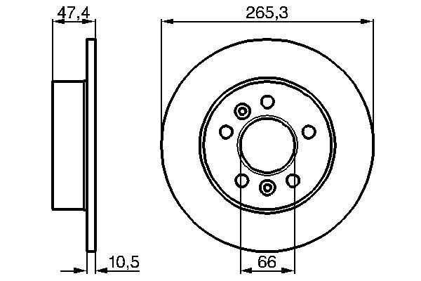 BOSCH 0 986 478 305 Bremsscheiben &Oslash; 2653mm f&uuml;r Hinterachse