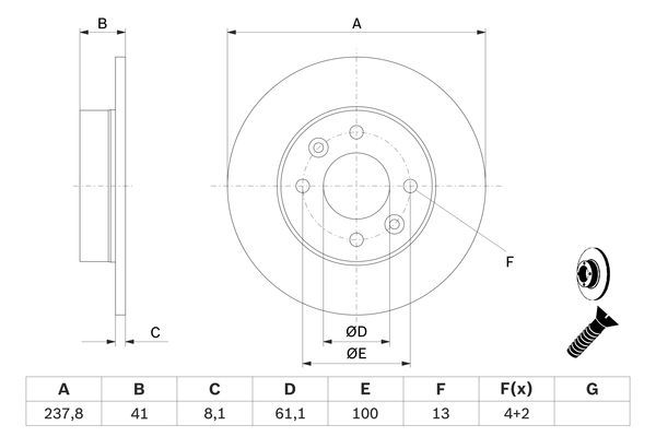 BOSCH 0 986 478 273 Bremsscheiben &Oslash; 2378mm f&uuml;r Vorderachse
