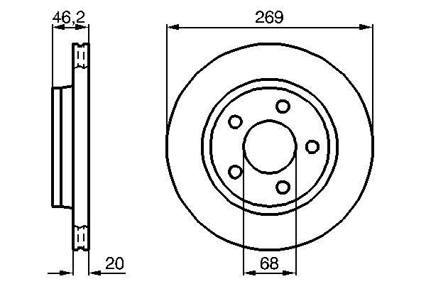 BOSCH 0 986 478 316 Bremsscheiben &Oslash; 269mm f&uuml;r Hinterachse