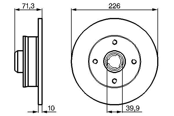 BOSCH 0 986 478 331 Bremsscheibe &Oslash; 226mm f&uuml;r Hinterachse