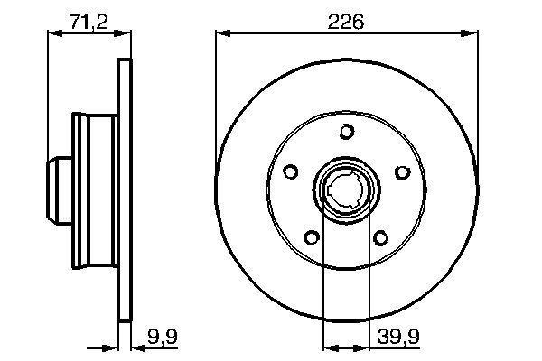 BOSCH 0 986 478 332 Bremsscheiben &Oslash; 226mm f&uuml;r Hinterachse