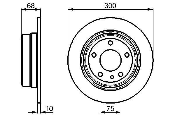 BOSCH 0 986 478 323 Bremsscheiben &Oslash; 300mm f&uuml;r Hinterachse